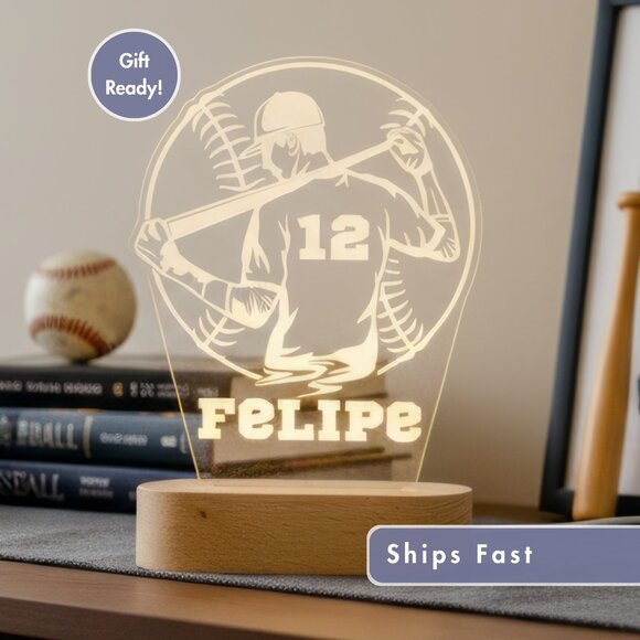 LED Expression | Accents | Custom Baseball Led Night Light Fun Sports ...